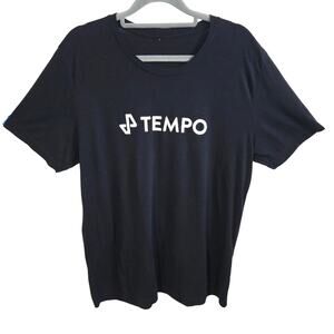 Tempo Logo Tee Shirt Men's Size XL Black The Motive Training Tee Workout Gym Bro